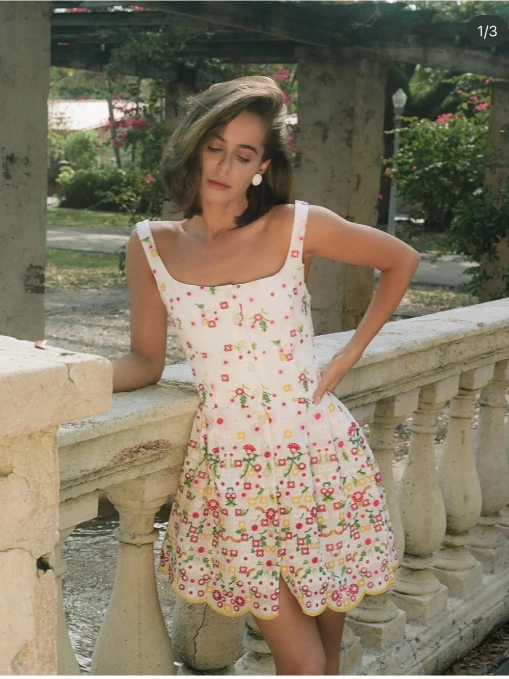 Cartolina Nantucket Marrakech Dress spring floral stitching size XS - Picture 2 of 13